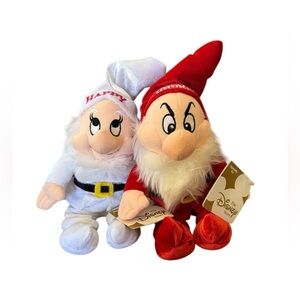 Vintage Disney Seven Dwarfs Happy and Grumpy Scented Bean Bag Plush Toys NWT